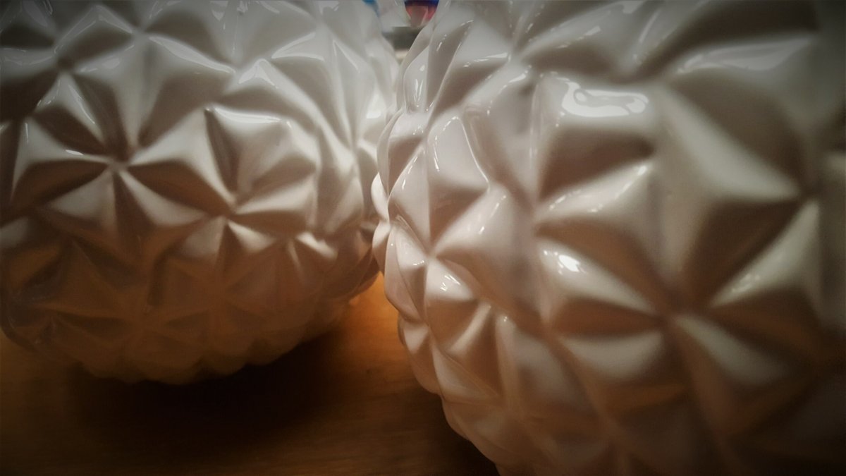 Witte bolle bloempotten met geometrisch motief - Afbeelding 5