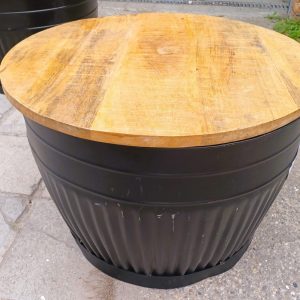 Black barrel bijzettafel