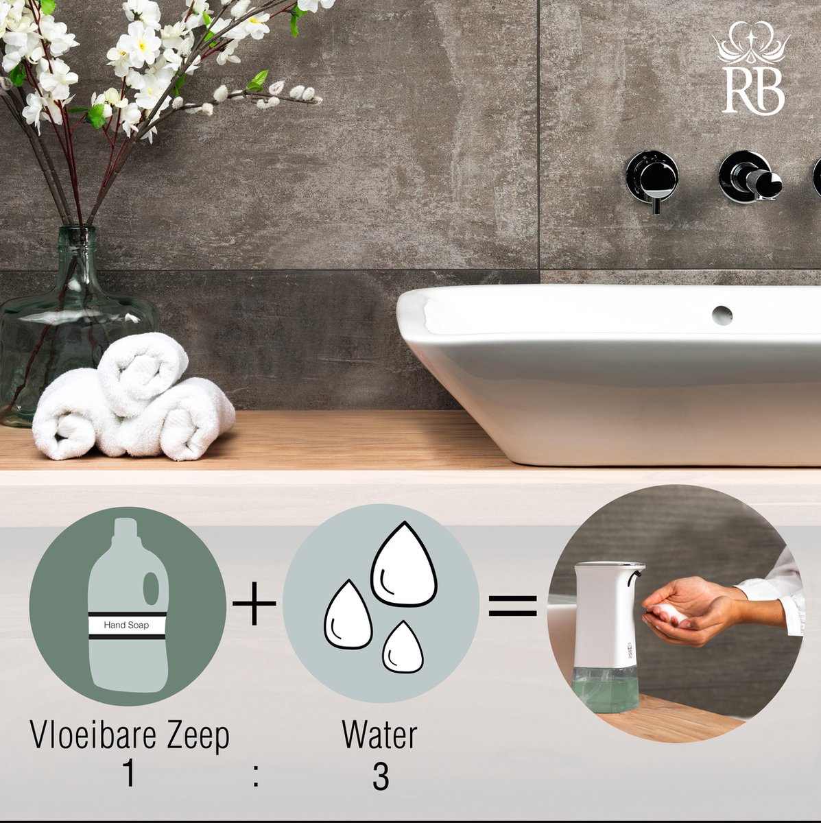 Royal Belinda Automatische Zeepdispenser – 350 ML Schuimdispenser – Met Wandmontage - Afbeelding 9