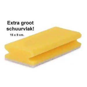 Extra grote schuurspons met grip en witte schuurzijde