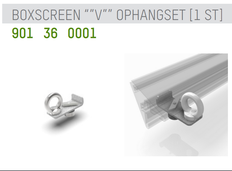 Boxscreen ophangbeugel set